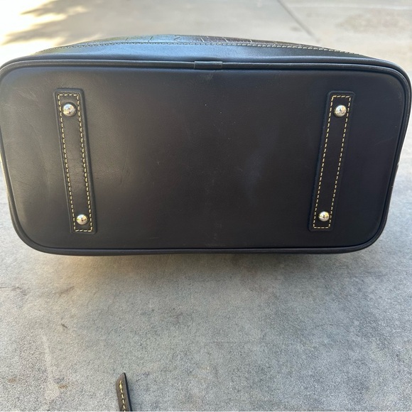 Dooney & Bourke Sac Bag Cognac Croc Embossed Leather Logo Lock Purse Pouch & Key - Picture 7 of 16